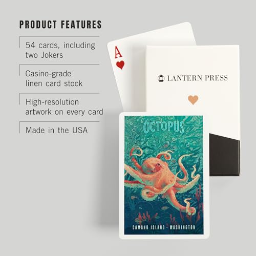 Lantern Press Camano Island, Washington, Naipes Poker, 52 cartas miniatura 3