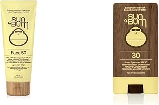 Sun Bum Original SPF 50 Sunscreen Face Lotion (3 Oz) + Sun Bum Premium Sunscreen Face Stick SPF 30 (13 g)