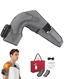 TRIPLE METHOD Shoulder Massager - Heat Therapy, Shiatsu Kneading, Air Compression, Cordless Shoulder Massager, Adjustable Shoulder Straps, Remote Control One-Button Operation (1pcs Grey)
