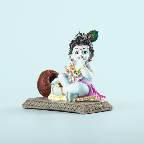 Estatua decorativa de Krishna Kanha 3 pulgadas miniatura 4