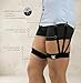 NV Holders Improved 2.0, with improved clasps; premium shirt stays, shirt holders, shirt garters, shirt tuckers for men (Black, Medium (21.5-23.5 inches on thigh's thickest part))