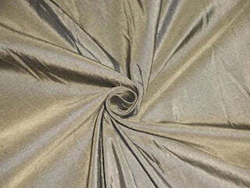 Tissu Dupioni en pure soie kaki et noir pour haute couture exclusive