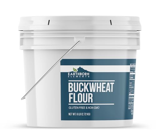 Earthborn Elements Buckwheat Flour 1 Gallon Bucket, Gluten-Free, Baking