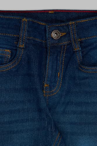 Image of Pantaloons Junior Kids Cotton Stretch Blend Jeans | Slim Fit | Mid Rise Waist | Full Length