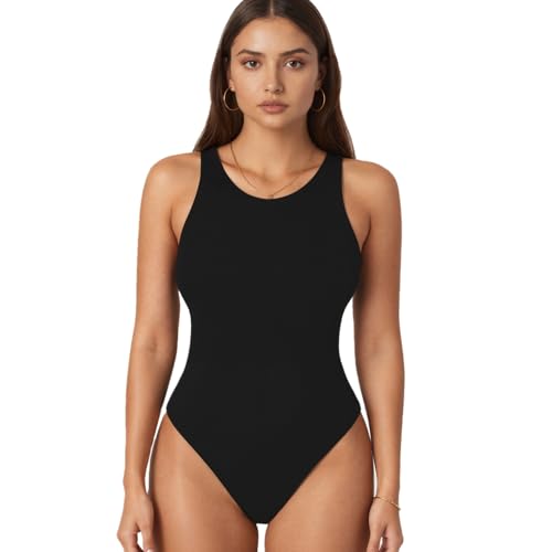 SURLIFE Body Donna Modellante in Microfibra Elastica, Spalla Larga, Design