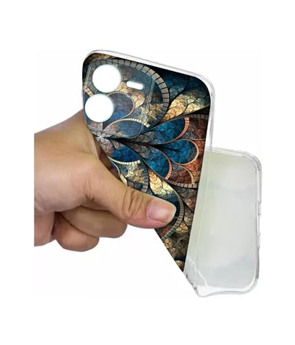 Image of Casotec Fractional Pattern Design Printed Silicon Soft TPU Back Case Cover for iQOO Z9 5G, Multi Colour