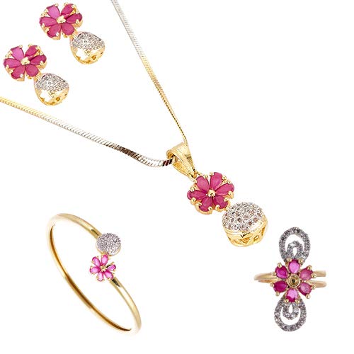 KENNICEJewellery Set for Women Combo of Necklace Set with Earrings, Bracelet and Ring for Girls and Women