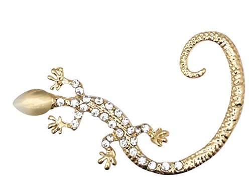 Qtalkie Vintage Metal Hot Alchemy Gothic Punk Earrings Ear Popular Gothic Punk Temptation Ear Cuff Wrap Clip Earring (Gecko Gold)