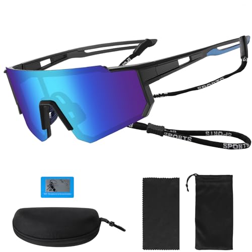 Gafas de ciclismo rápidas para hombre, polarizadas, gafas de sol para mujer, protección UV400, gafas de sol para MTB, correr, bicicleta de carretera, esquí, golf, rave, deportes al aire libre, azul
