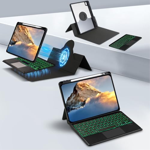 Étui pour Tablette avec Clavier rétroéclairé Bluetooth détachable iOS Air 4 5 6 - 5
