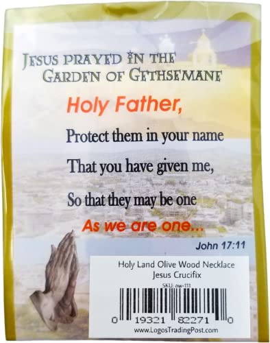 Jesus Crucifix Cross, Wooden Cross Necklace for Men & Women, Certified Holy Land Olive Wood Orthodox Pendant Necklace from Bethlehem Israel, Christian & Catholic Religious Keepsake Gift4