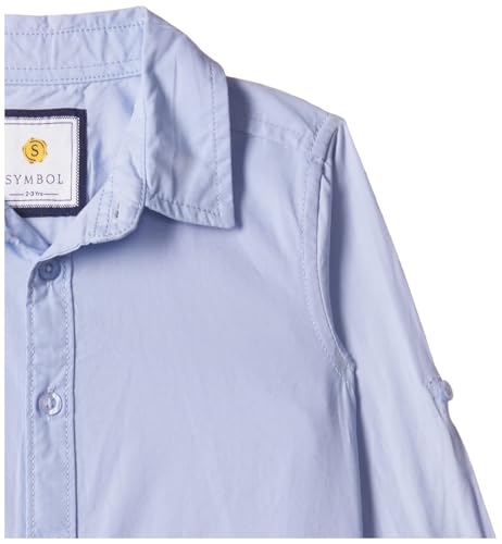 Image of Amazon Brand - Symbol Boy's Regular fit Shirt (White + Lt Blue 15 Years-16 Years)