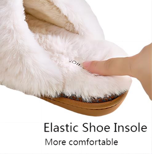 ChayChax Women’s Fuzzy Slippers Winter Warm Memory Foam House Shoes with Indoor Outdoor Non-Slip Sole3