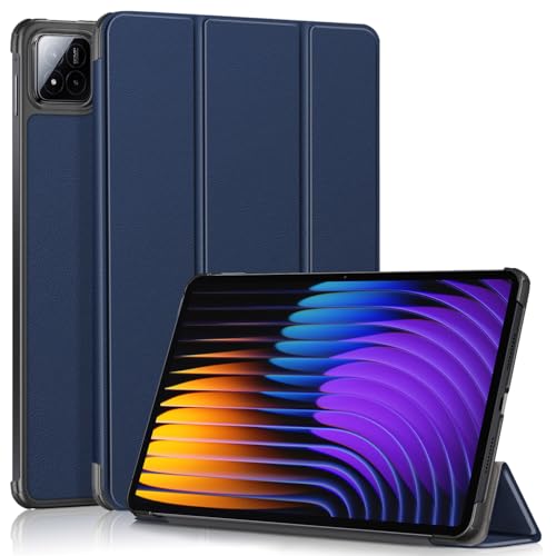 TOPCASE Funda para Xiaomi Mi Pad 8/Pad 8 Pro 2025/Xiaomi Pad 7/Pad 7 Pro 11.2 Pulgadas 2024,Ultra Delgado Carcasa con Soporte Función y Auto-Sueño/Estela,Azul Oscuro
