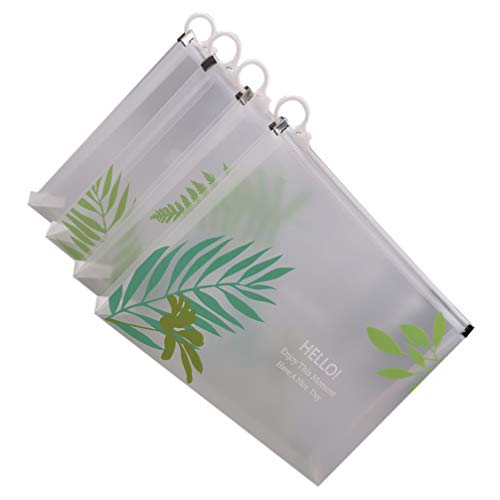NUOBESTY 4 peças de bolso de arquivo com zíper A4, bolsa de arquivo de plástico, organizador de docu