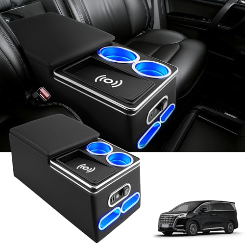 Console centrale avec boîte de rangement, accoudoir central universel, boîte de rangement pour console centrale, accoudoir d'accessoires de voiture avec...