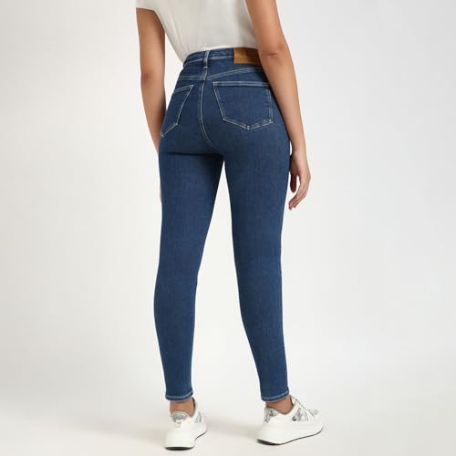 Calvin Klein Damen Jeans Hose High Rise Skinny Fit, Blau (Denim Medium), 24W/32L – Ansicht 4