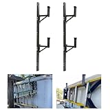 ECOTRIC Adjustable Trailer Ladder Rack - Universal Side Mount for Enclosed Trailers, Holds 1 or 2 Ladders, 441lbs Load Capacity, Exterior Wall Mount