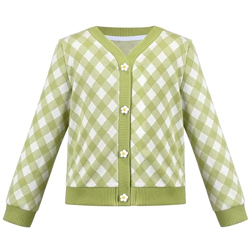 Sunny Fashion Girls Cardigan Button Up Sweater Long Sleeve Warm Casual Knit Jacket 7-8 Years