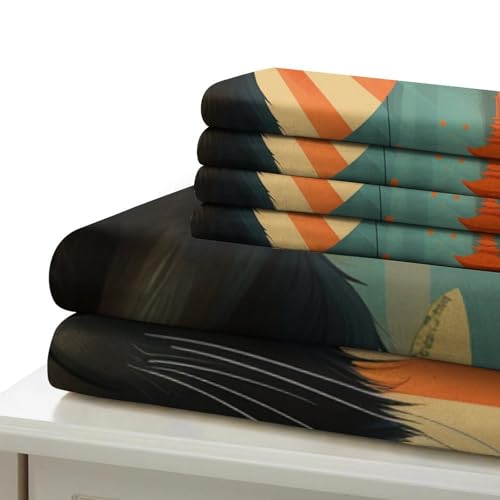 Housse de couette chat 3D 140x200cm en microfibre avec 2 taies - 6