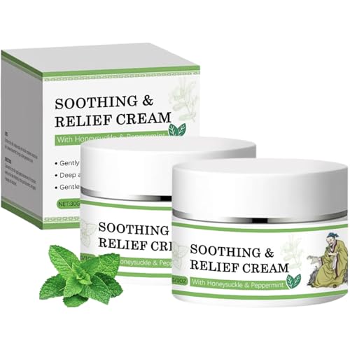 2Pcs Soothing Relief Cream Herbal Moisturizer for Sensitive Skin Herbal Soothing Cream Hydrating & Refreshing Suitable for Daily Skin Care
