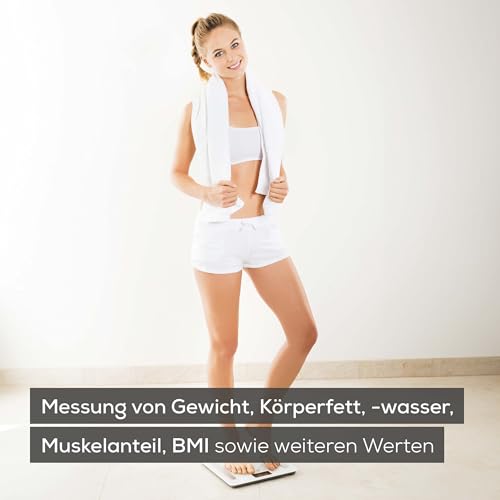Beurer BF 400 white Diagnosewaage Signature Line, präzise Körperanalyse für bis zu 10 Personen, mit extra großem Invers-LCD-Display, Tragkraft bis 200 kg 2