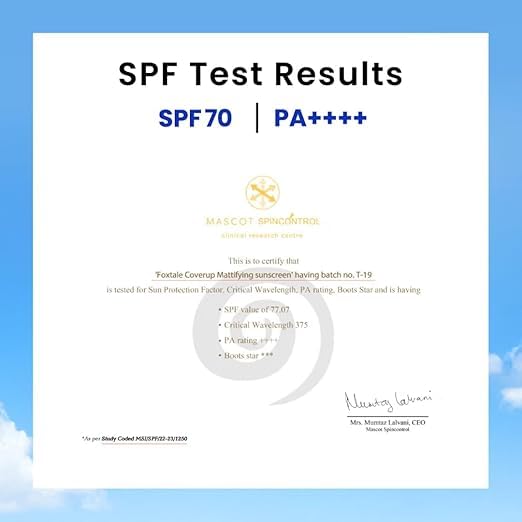 Generic SPF 70 MATTE FINISH SUNSCREEN FOE OILY SKIN | 50ML