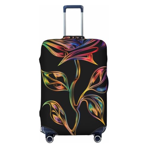 Black And Gold Flowers Print Luggage Suitcase Covers Elastic Washable Luggage Protector Luggage Covers For Suitcase