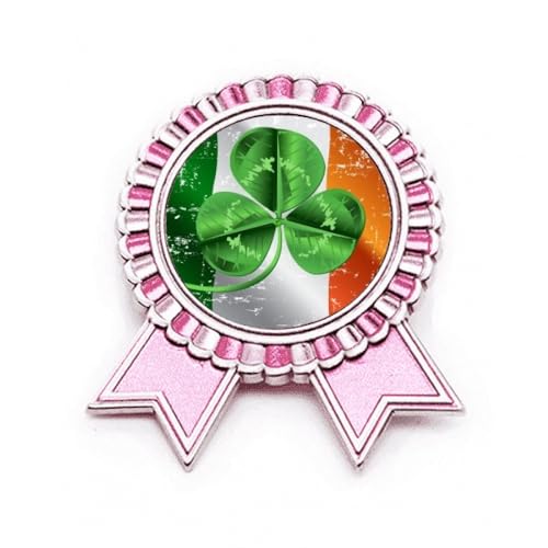 Broche drapeau Irlande rose accessoire métal M pour célébration