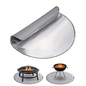 Jubor Vuurplaats Mat, 24 Inch Vuurvaste Grill Mat, Water Hittebestendige Mat Vuurplaats Pad Protector voor Gras Decking…