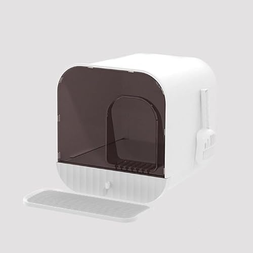 YMZJ引き出し式 キャットトイレ 猫トイレ ドーム型 大型 猫用トイレ本体 システム 密閉型 ドア付き 猫砂飛散防止 掃除簡単 抗菌防臭 猫用品 おしゃれ (ホワイト)