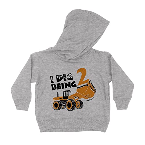 I Dig Being 2 Kids Hoodie Sweatshirt Toddler 5T Heather Grey