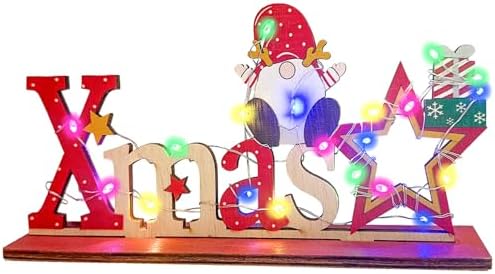 Scritta di Natale in Legno, Decorazione da 40 cm, Ornamenti da Tavolo