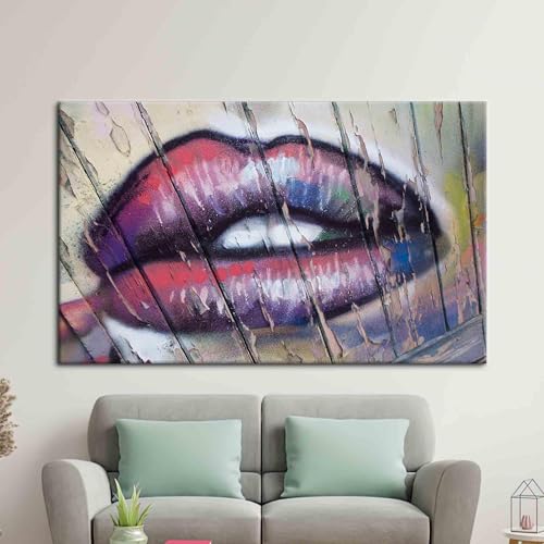 Toile graffiti pour lèvres pour raviver un mur blanc sans âme