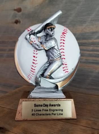 Same Day Awards Mini Color Motion Baseball Trophy 5 Inches Personalize/Customize W/Free Engraving #TOP4