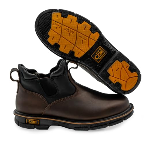 CEBU Botin Max Work Boot – Soft Toe Slip-On Chelsea for Men – Lightweight Leather Mid-Duty Footwear – Double Density Sole2