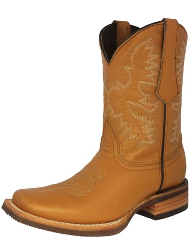 Texas Legacy Mens Buttercup Western Leather Cowboy Boots Rodeo Wear Square Toe