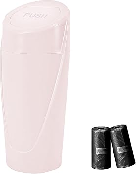 Zpana Car Trash Can with Lid, Leakproof Multifunctional Vehicle Cup Holder Garbage Bin Oraganizer Box with 30PCS Trash Bags, Mini Cute Auto Trash Storage Container, Universal Fit Pink