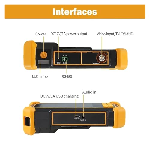 Probador de CCTV 4K para verificar cámaras analógicas con monitor de pantalla de 4 pulgadas 7