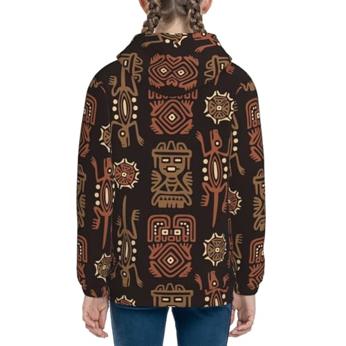 Mexican Totem Kids Pullover Hoodies Boys Sweatshirts Girls Athletic Clothes with Pocket4