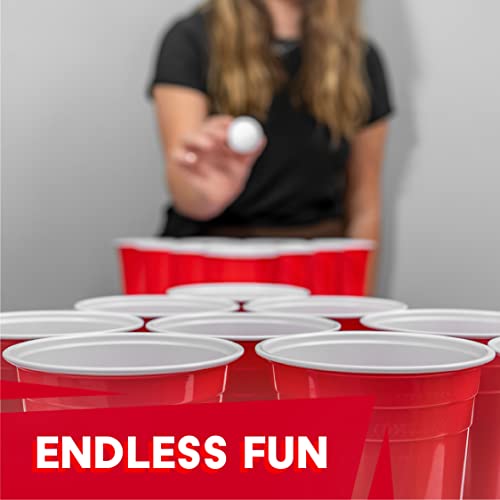 Bayview Beer Pong Set Complete | 24 Cups & 4 Balls | America's #1 Drinking Game, Reusable #TOP6