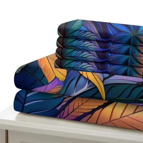 Parure de lit imprimé 3D feuilles, le cadeau utile pour lit d'enfant et ado