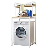 XQHD Intelaiatura di Deposito Bagno, Spacesaver Over Lavatrice Mensole per Doccia 2-Tier Scaffale Sopralavatrice Mensole per Doccia,White