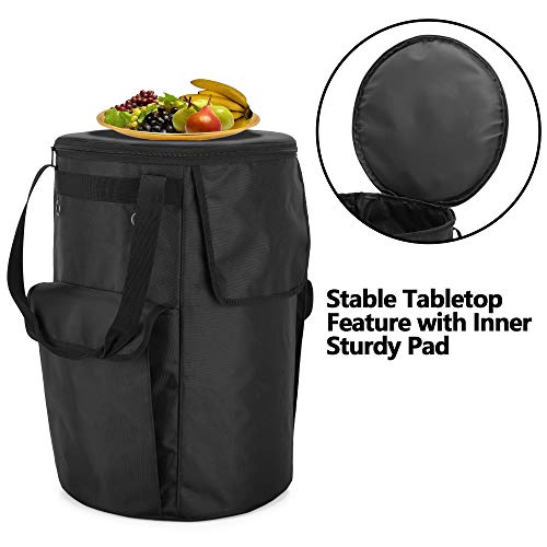SAMDEW-Propane-Tank-Cover-20lb-Propane-Gas-Tank-Bag-with-Side-Flip-Flap-and-Stable-Tabletop-Feature-2-Storage-Pockets-Ventilated-with-4-Holes-Water-Wear-Resistant-Black-Bag-Only