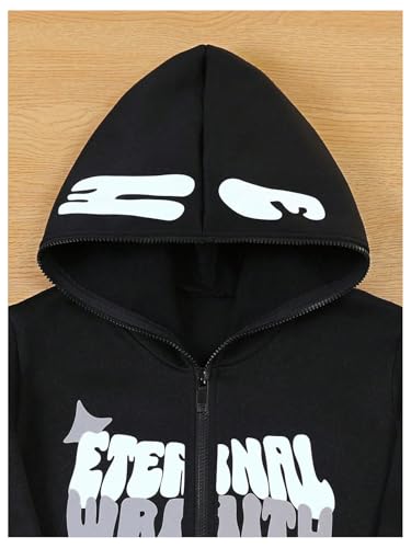Boy's Zip Up Hoodie Y2K Long Sleeve Graphic Sweatshirts Streetwear Hooded Jackets3