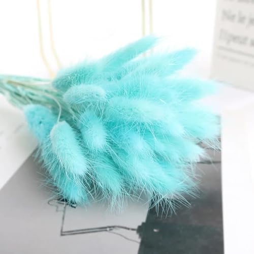 Pampas Grass Decor 50 piezas ramo de flores secas azul claro miniatura 1