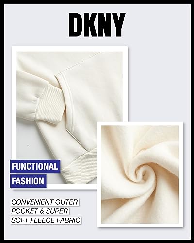 DKNY Moletom masculino – Moletom com capuz de lã (tamanho: P-GG), Off-white, M