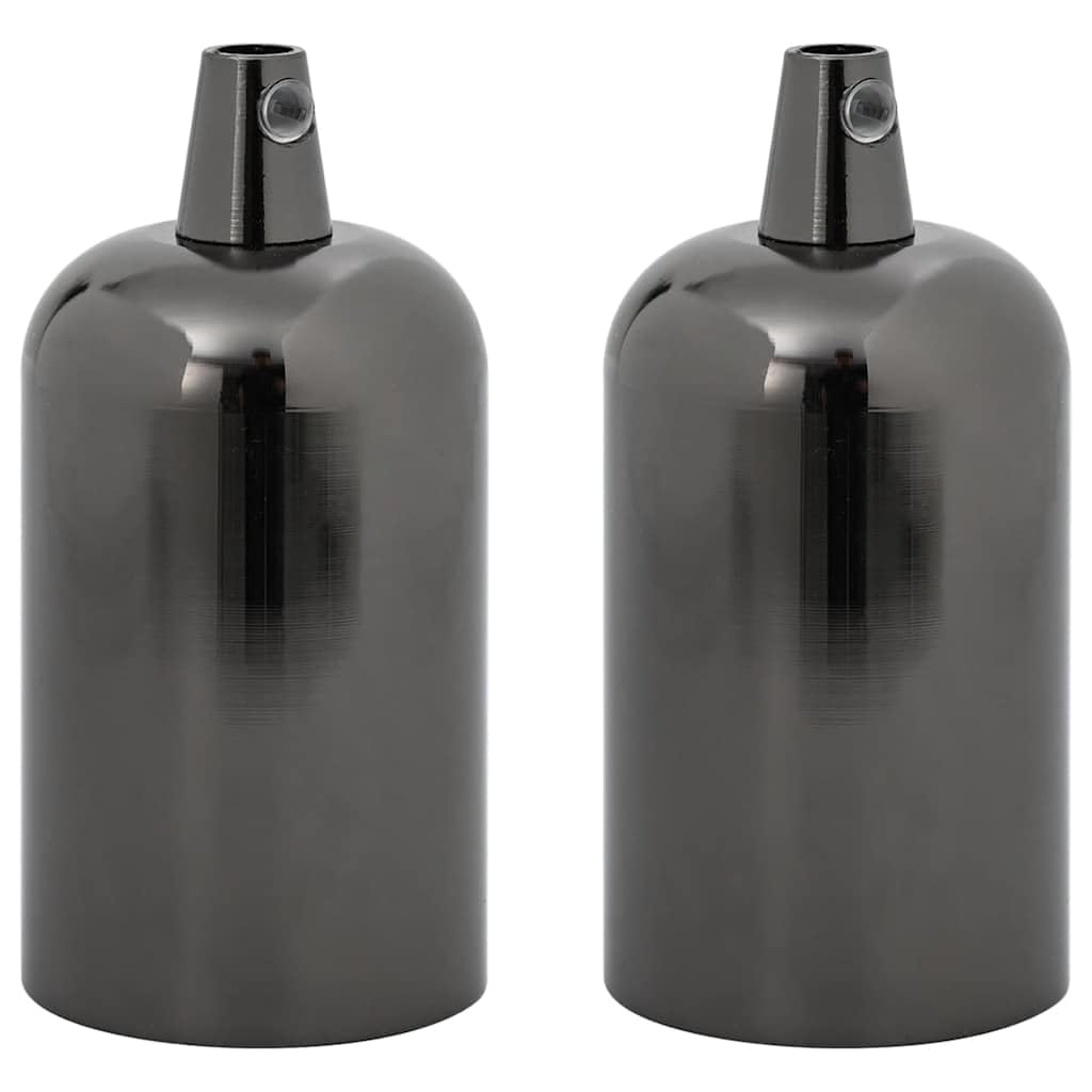 Vidaxl Glossy Black Lamp Holders 2 Pcs E27, Lamp Base, Screw-In Socket, Bulb Holder, Light Socket, E27 Lamp Holder, Socket Holder, Pendant Lamp Holder
