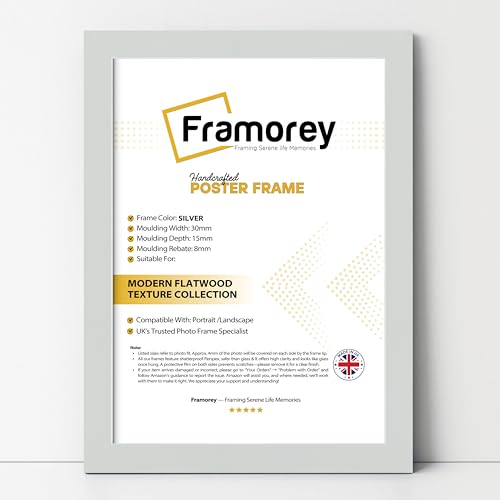 Framorey Modern Flat Picture Frame - Silver 120x80CM Collage & Horizontal Poster Frame for Wall Decor