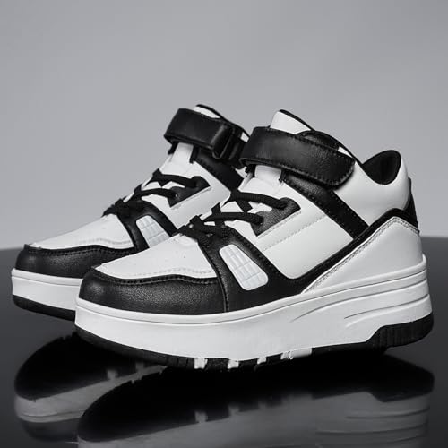 Nsasy Kids Roller Shoes Girls Boys Fashion Sneakers High-Top 4 Wheels Detachable Roller Skates Shoes3